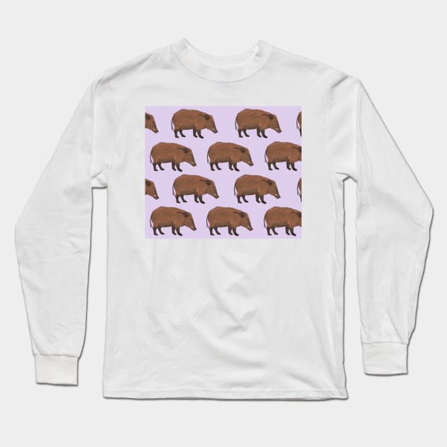 Amazing Red River Hog Long Sleeve T-Shirt by ButtonandSquirt